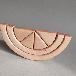 Wooden watermelon, Wooden fruit toy, Watermelon shapes, Watermelon cutout, Wooden Stacker Toys, Wooden kitchen Toys