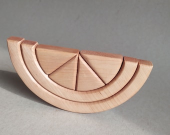 Wassermelonen-Spielzeug aus Holz, Montessori-Fruchtstapelspiel, Obstpuzzle aus Holz, Spiellebensmittel für die Küche, Waldorf-Spielzeug, Geschenk für Kleinkinder
