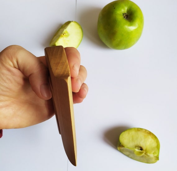 Couteau en Bois pour Enfants Jouet Cuisine Sécuritaire Coupe