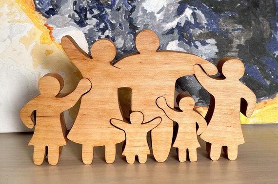 Famille de 6 décor de puzzle familial en bois, Saint-Valentin, Cadeau aux  parents Cadeaux souvenirs de famille Puzzle familial pour 6 personnes,  Cadeau de la fête des Mères - Etsy France