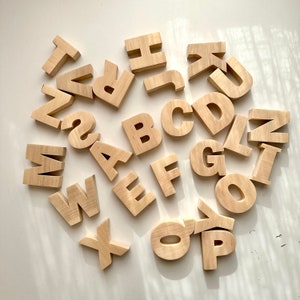 Letras magnéticas del alfabeto de madera, Alfabeto de madera, Letras de imanes de madera, Alfabeto de madera, Letras de madera, Juguete del alfabeto inglés