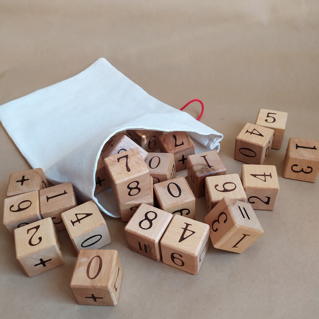 Wooden Number Blocks Natural Wooden Baby Blocks Wooden - Etsy