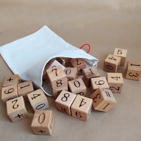 Wooden Number Blocks, Natural Wooden Baby Blocks, Wooden Blocks