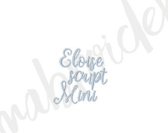 Eloise Script Mini 0.5" 0.75" - Calligraphy Machine Embroidery Font - Instant Download - 7 File Formats - Numbers Included - PES DST EXP