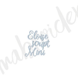 Eloise Script Mini 0.5&quot; 0.75&quot; - Calligraphy Machine Embroidery Font - Instant Download - 7 File Formats - Numbers Included - PES DST EXP