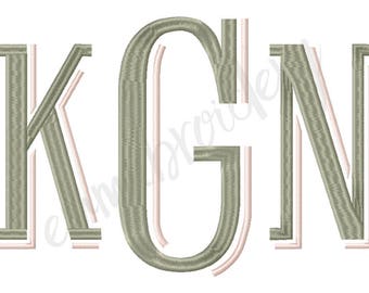 8 Sizes - Large Sloan Shadow Monogram Font - Block Letters Machine Embroidery Font - Instant Download - 7 File Formats PES DST EXP
