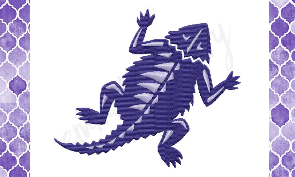 5 Sizes TCU Horned Frog Embroidery Design Machine Embroidery | Etsy