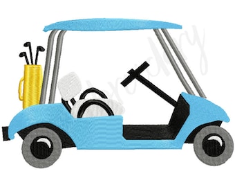 5 Sizes Golf Cart - 1" 2" 3" 4" 5" - Machine Embroidery Design - Instant Download - 8 File Formats - PES DST JEF