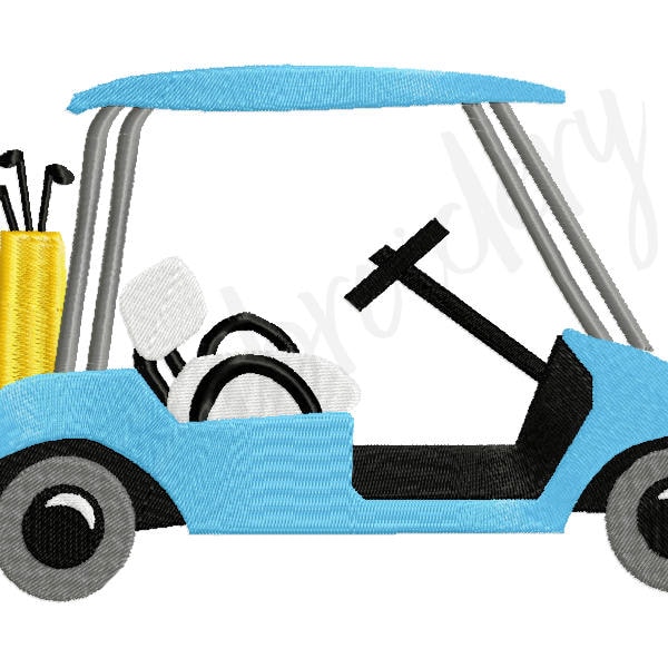 5 Sizes Golf Cart - 1" 2" 3" 4" 5" - Machine Embroidery Design - Instant Download - 8 File Formats - PES DST JEF