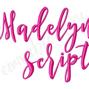 Madelyn Script 1&quot; 2&quot; 3&quot; 4&quot; - Calligraphy Machine Embroidery Font - Instant Download - 8 File Formats - Numbers Included - PES DST JEF