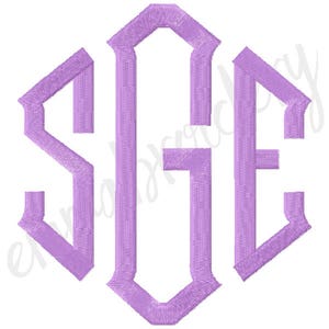 3 Sizes Large Diamond Monogram - 3.5&quot; 4.5&quot; 5.5&quot; - Machine Embroidery Font - Instant Download - 8 File Formats - PES DST JEF