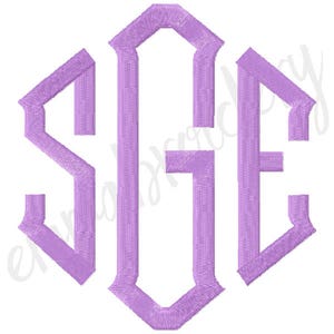 3 Sizes Large Diamond Monogram - 3.5" 4.5" 5.5" - Machine Embroidery Font - Instant Download - 8 File Formats - PES DST JEF