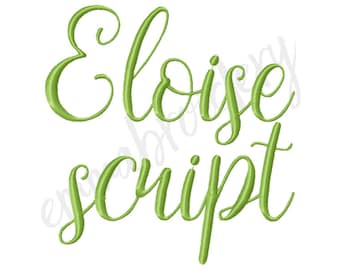 Eloise Script 1&quot; 2&quot; 3&quot; - Calligraphy Machine Embroidery Font - Instant Download - 8 File Formats - Numbers Included - PES DST JEF