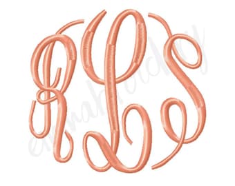 5 Sizes Empire Monogram - 3.5" 4.5" 5.5" 6.5" and 7.5" - Machine Embroidery Monogram Font - Instant Download - PES JEF DST 8 File Formats