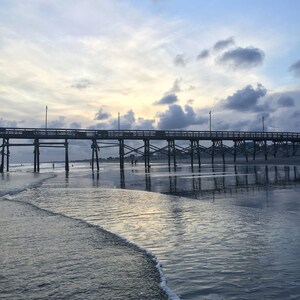Oak Island Pier - Summer Sunset South