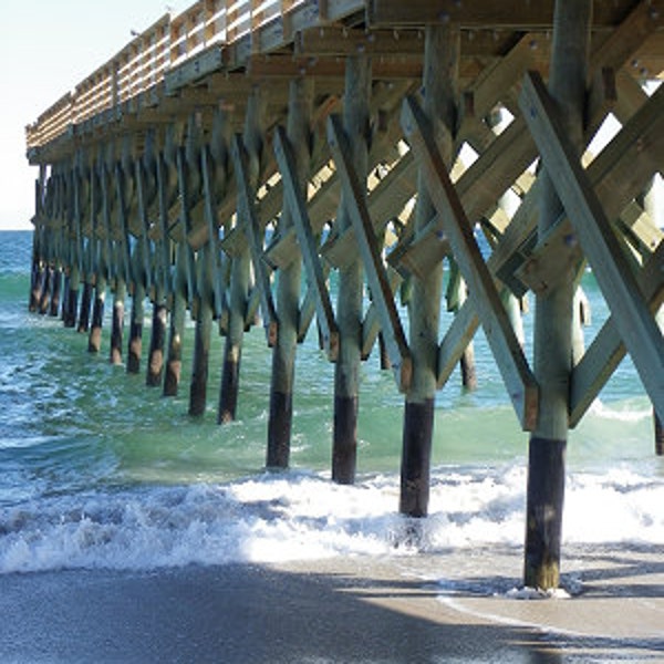 Late Day Under Crystal Pier - Wrightsville Beach, NC  {Instant Photo Download}