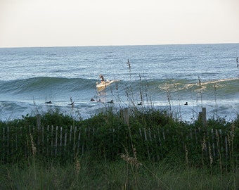 Surfer through the Dunes - Wrightsville Beach, NC  {Instant Photo Download}