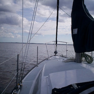 Lancer Sailboat on the Neuse River - Oriental, NC {Instant Photo Download}