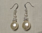 Pearl Bride Earrings, Ivory Pearl Earrings, Dangle Earrings, Bridal Pearl Earrings, Bridal Earrings, Bride Earrings