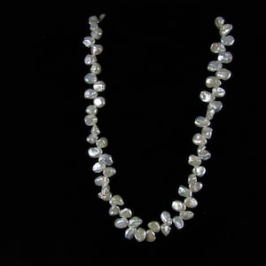 White Keshi Pearl Necklace/ Handmade Necklace/ Hand Crafted/ Genuine Keshi Pearl Necklace
