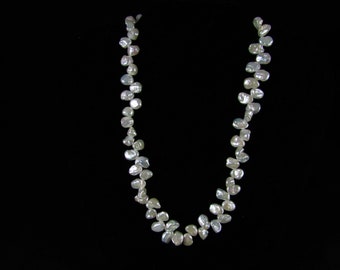 White Keshi Pearl Necklace/ Handmade Necklace/ Hand Crafted/ Genuine Keshi Pearl Necklace