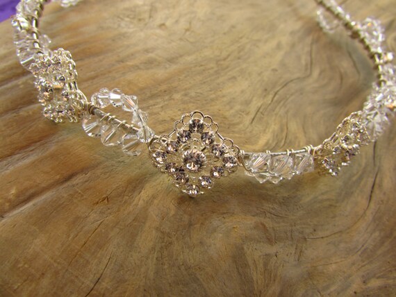 Clear crystal encrusted headband J Crew Gray Silver Clear Crystal Rhinestone Studded Headband  main image 3