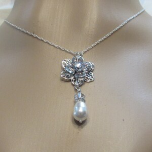 Swarovski Crystal Flower Necklace/ Handmade/ Hand Crafted/ Bride/ Bridal