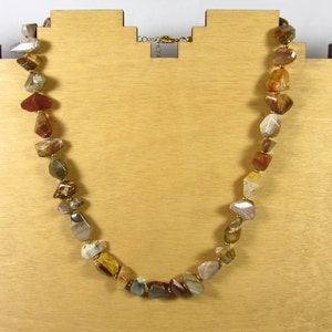 Petrified Wood Necklace/ Petrified Wood/ Brown Necklace/ Petrified Wood Beaded Necklace/ Handmade/ Hand Crafted