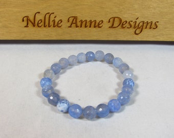 Aquamarine Stretch Bracelet/ March Birthstone/ Genuine Aquamarine/ Handmade/ Hand Crafted