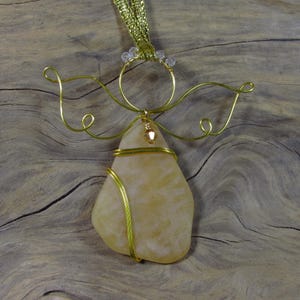 Sea Glass Angel/ Sea Glass Angel Ornament/ Beach Glass Angel Ornament/ Christmas Tree Ornament/ Handmade/ Hand Crafted