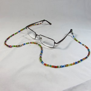 Handmade Venetian Glass Eyeglass Chain: Multi-Color Beaded Necklace