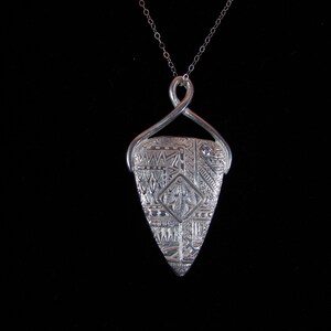 Sterling Silver Pendant with Cubic Zirconia/ Sterling Silver Necklace/ Handmade/ Hand Crafted