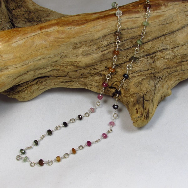 Maine Tourmaline Gemstone Necklace/ Tourmaline Necklace, Handmade Necklace/ Tourmaline Necklace with Silver Wire/ Handmade/ Hand Crafted