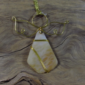 Sea Glass Angel/ Sea Glass Angel Ornament/ Beach Glass Angel Ornament/ Christmas Tree Ornament/ Handmade/ Hand Crafted