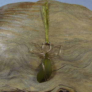 Sea Glass Angel/ Sea Glass Angel Ornament/ Beach Glass Angel Ornament/ Christmas Tree Ornament/ Handmade/ Hand Crafted