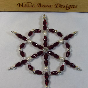 Swarovski Crystal Snowflake/ Red Crystal Snowflake/ Crystal Snowflake/ Snowflake Ornament/ Christmas Tree Ornament/ Handmade/ Hand Crafted