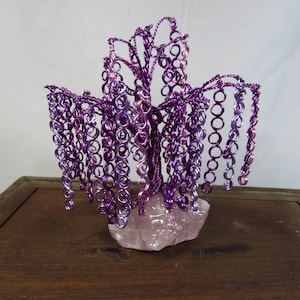 Handmade Gemstone Tree/ Bonsai Tree/ Amethyst/Rose Quarts Base/ Handmade/ Hand Crafted/ Tree of Life