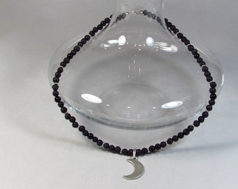 Lava Bead Necklace/ Lava Stone Necklace/ Handmade/ Hand Crafted/ Lava Bead and Sterling Silver Necklace