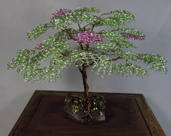 Handmade Gemstone Tree/ Bonsai Tree/ Rainbow Amethyst Geode/ Handmade/ Hand Crafted/ Tree of Life