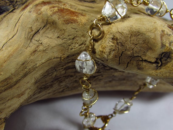 Clear Crystal Quartz Wire Wrapped Bracelet/ Handmade/ Hand Crafted