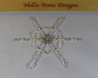 Swarovski Pearl and Crystal Snowflake Christmas Ornament