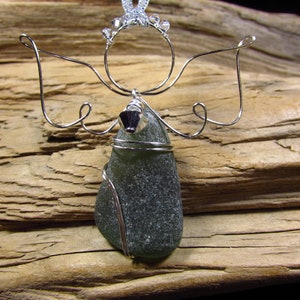 Sea Glass Angel Christmas Tree Ornament/ Beach Glass Ornament/ Christmas Tree Ornament/ Handmade/ Hand Crafted