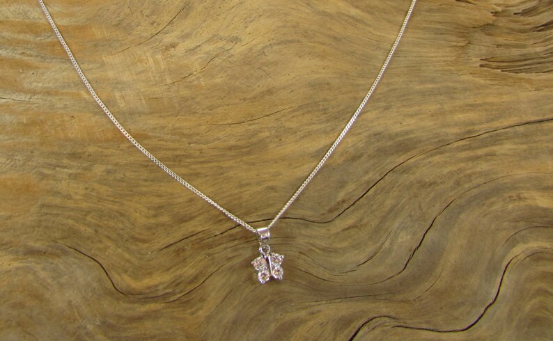 18Kt Gold Plated With Cz Butterfly Pendant And Chain