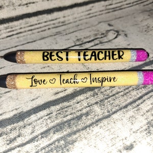 Pencil glitter epoxy pen - teacher pen/gift