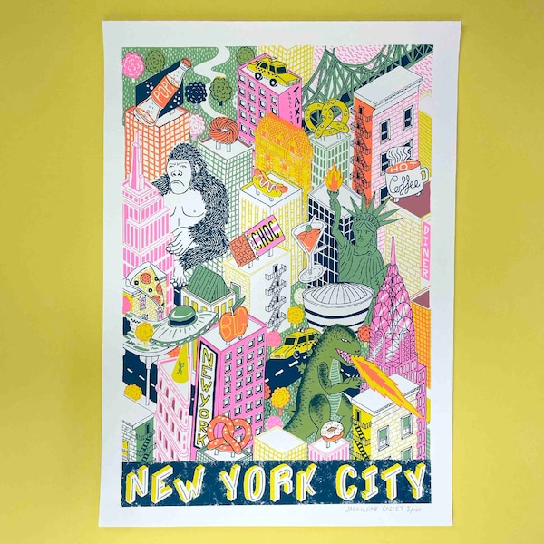 A2 NYC Silk Screen Print, New York City Wall Art