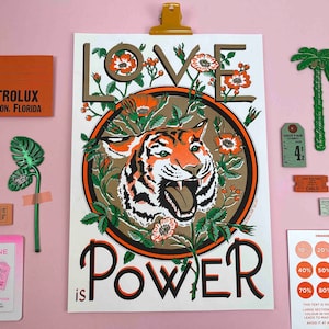 A3 Gold Limited Edition, Love is Power Print image 1