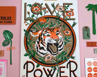 A3 Gold Limited Edition, Love is Power Print