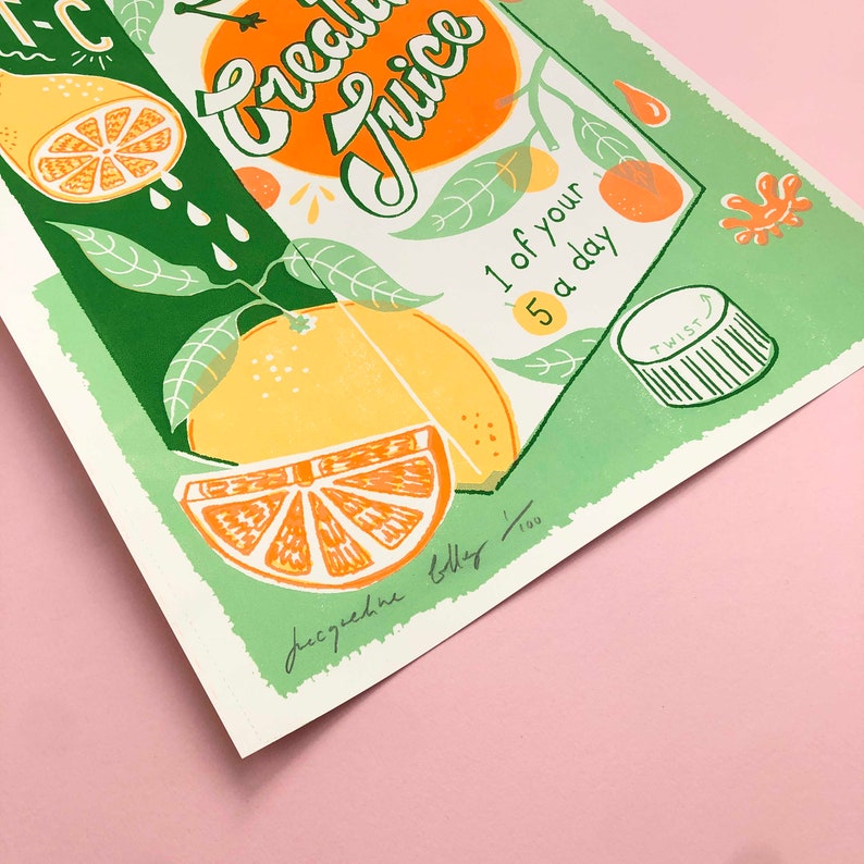 Creative Juice Silk Screen Print Limited Edition Juice Carton Etsy