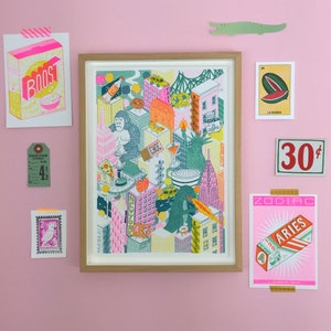 A4 New York City Risograph Druck