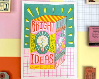 A5 Bright Ideas, Risograph Print